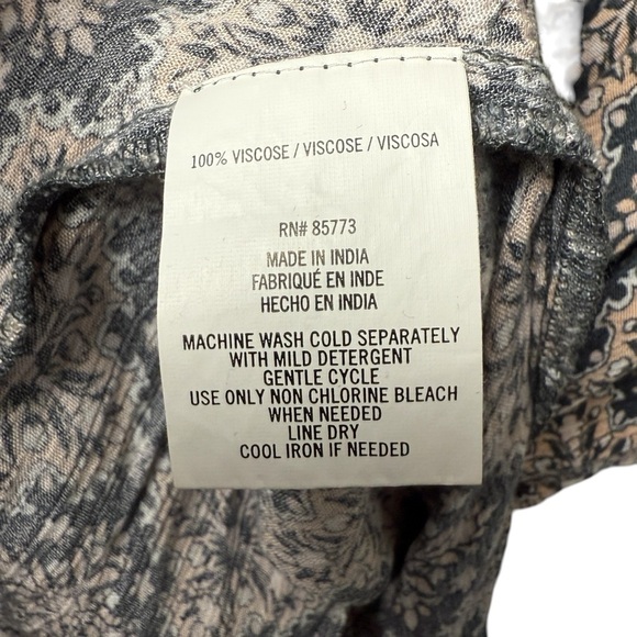 O’Neill Womens M/L Kaftan Tunic Swim Cover Up V-Neck Black Dress Boho Hippie Gyp - Picture 3 of 10